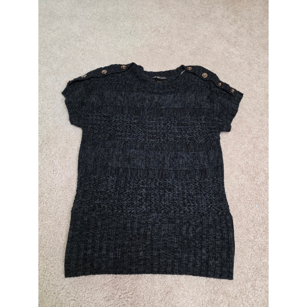 United States Sweaters Womens Gray Knit Cap Sleeve Button Shoulder Top vest M